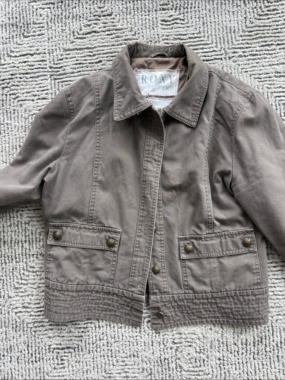Roxy Olive Green Button-Front Jacket